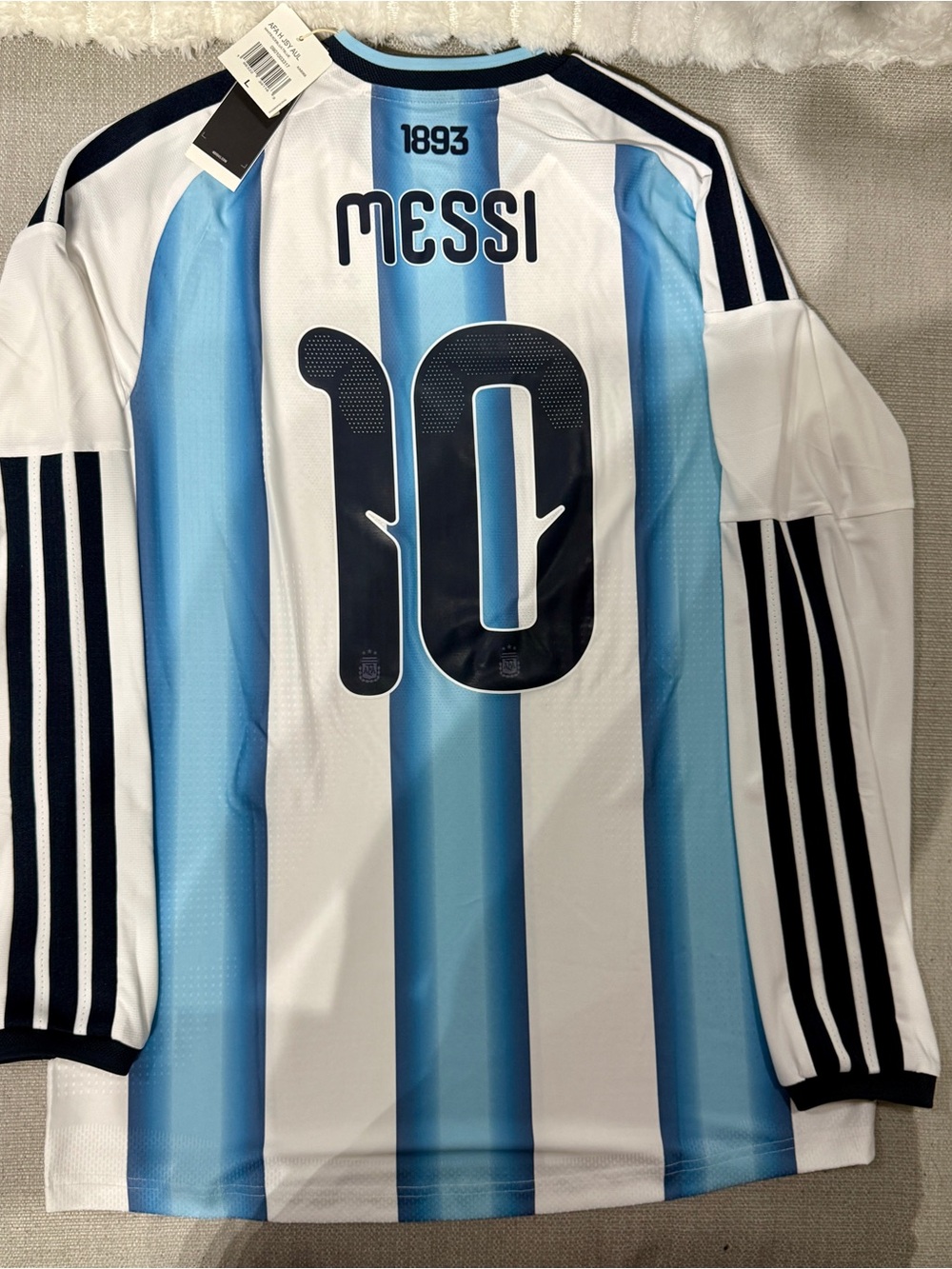 NWT adidas Argentina Lionel Messi #10 Authentic Player Version Home Jersey LS
